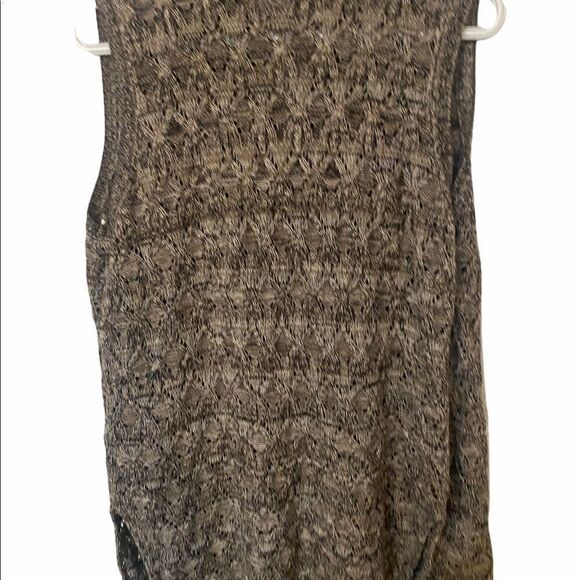 Women’s Artisan NY Long Sleeveless Sweater Vest  Gray/Brown Size Large - Picture 3 of 10
